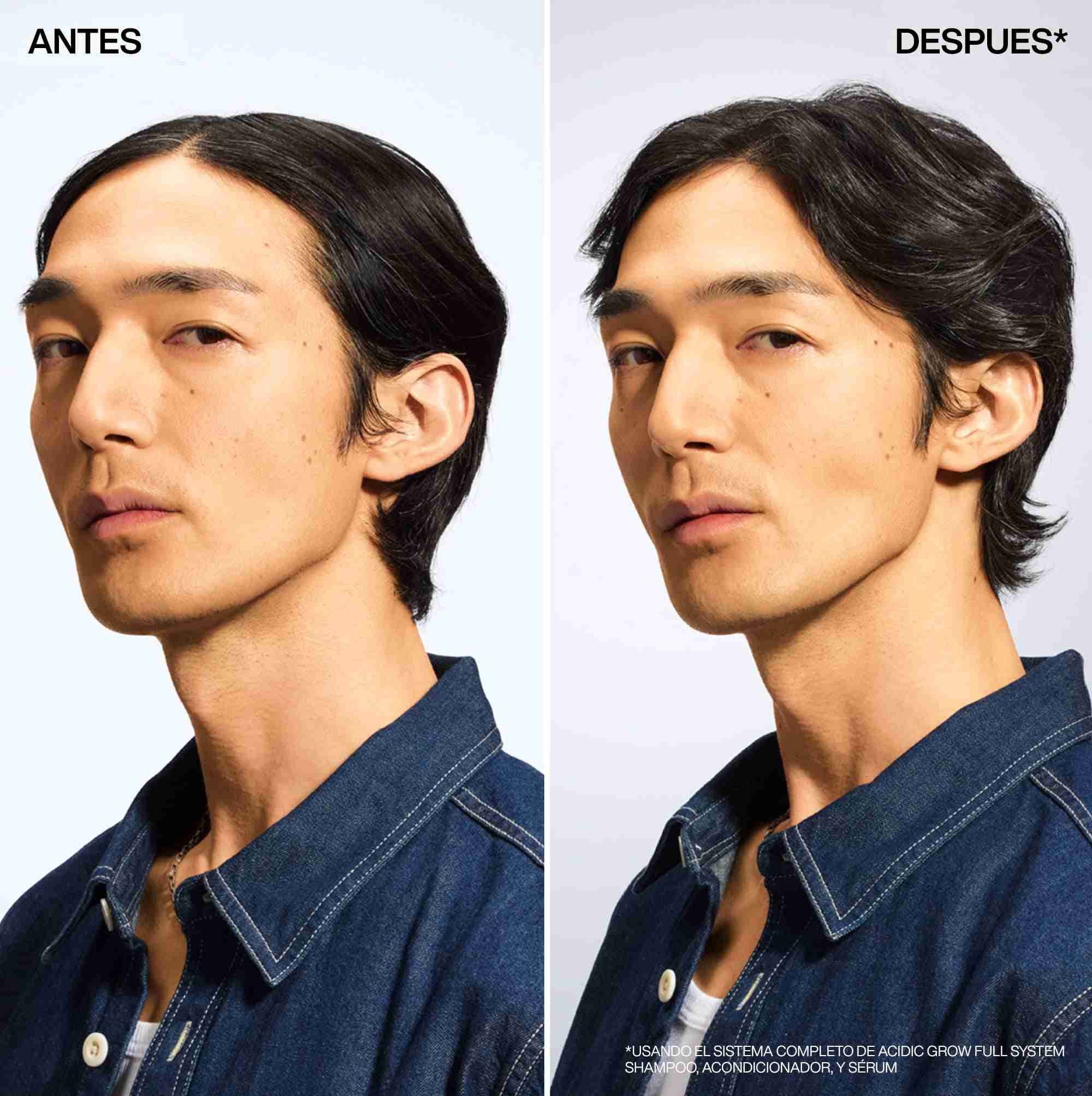 antes y despues de tratamiento para el cabello