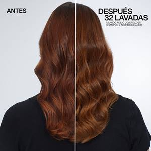 antes y despues tratamiento shampoo acidic color gloss