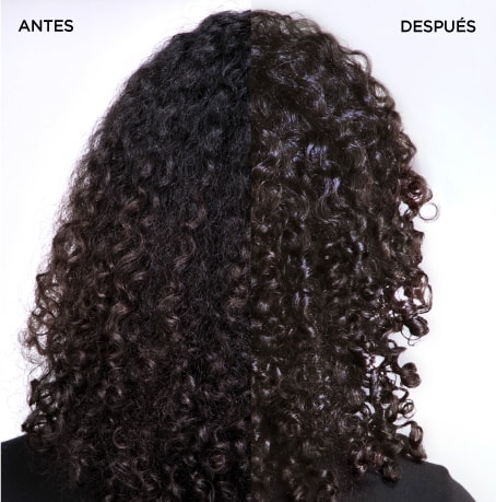 Antes y después cabello rizado