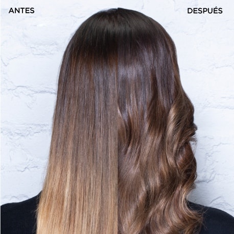 Antes y después de un cabello tinturado