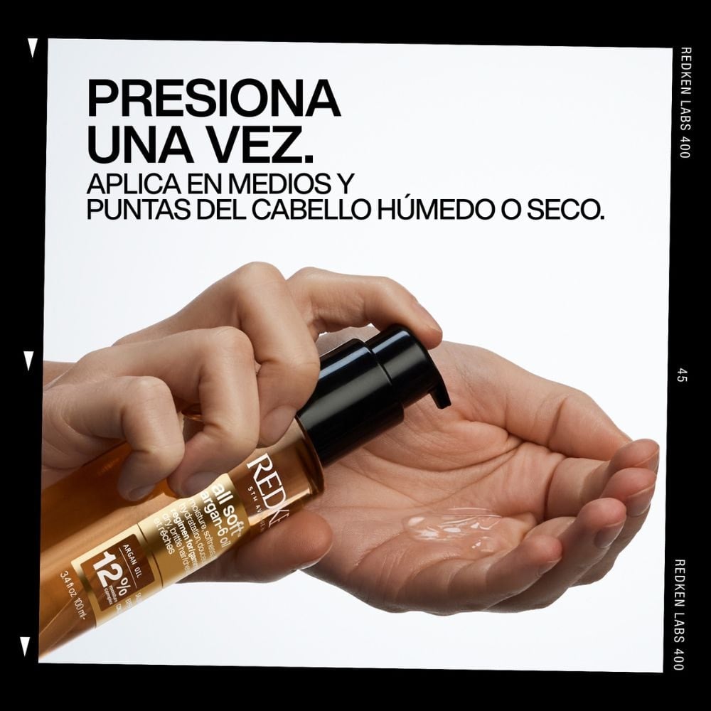 Cómo aplicar Redken All Soft Argan 6 Oil