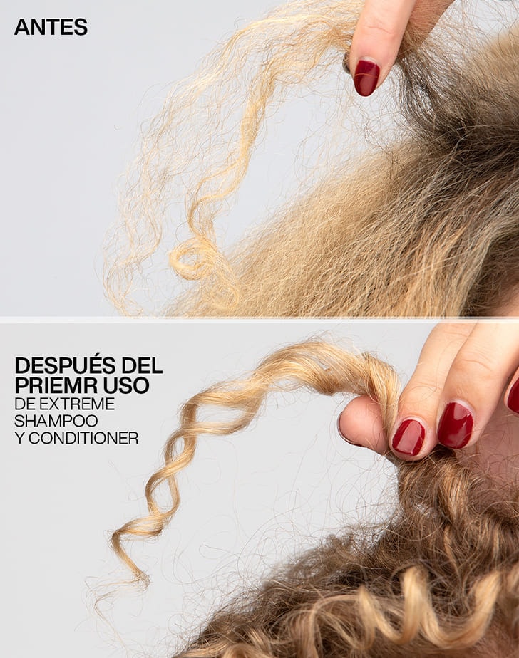 Resultados Tratamiento Fortificante y Anti-quiebre para Cabello Dañado Extreme