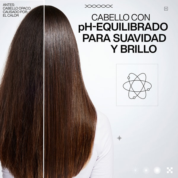 Antes y después cabello con pH equilibrado